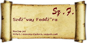 Szávay Fedóra névjegykártya